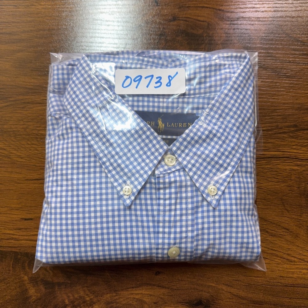 Ralph Lauren Shirt‎ Mens XL Blue Check Button Up Preppy Office Business Everyday - Picture 8 of 8